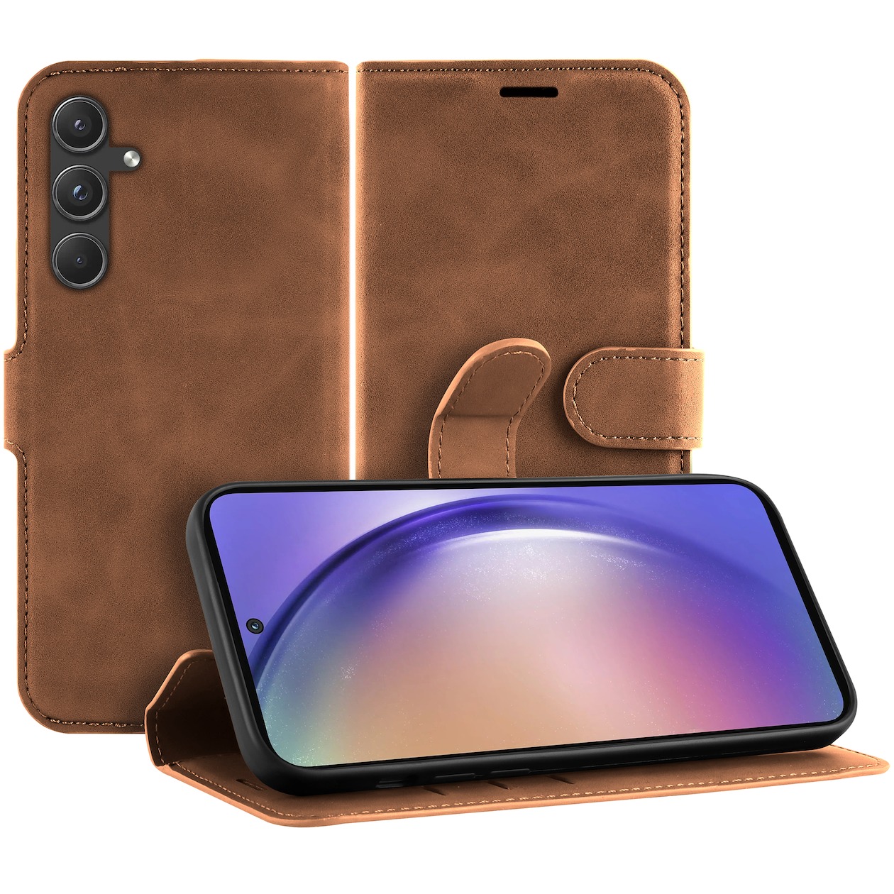 Just in Case Premium Wallet Case voor Samsung A55 Telefoonhoesje Bruin