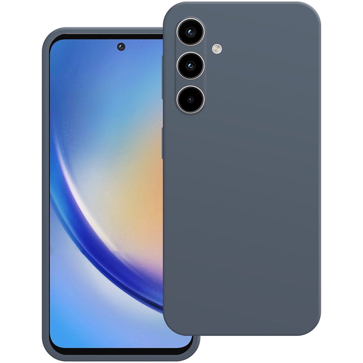 Just in Case Premium Liquid Color TPU Case voor Samsung A35 Telefoonhoesje Blauw