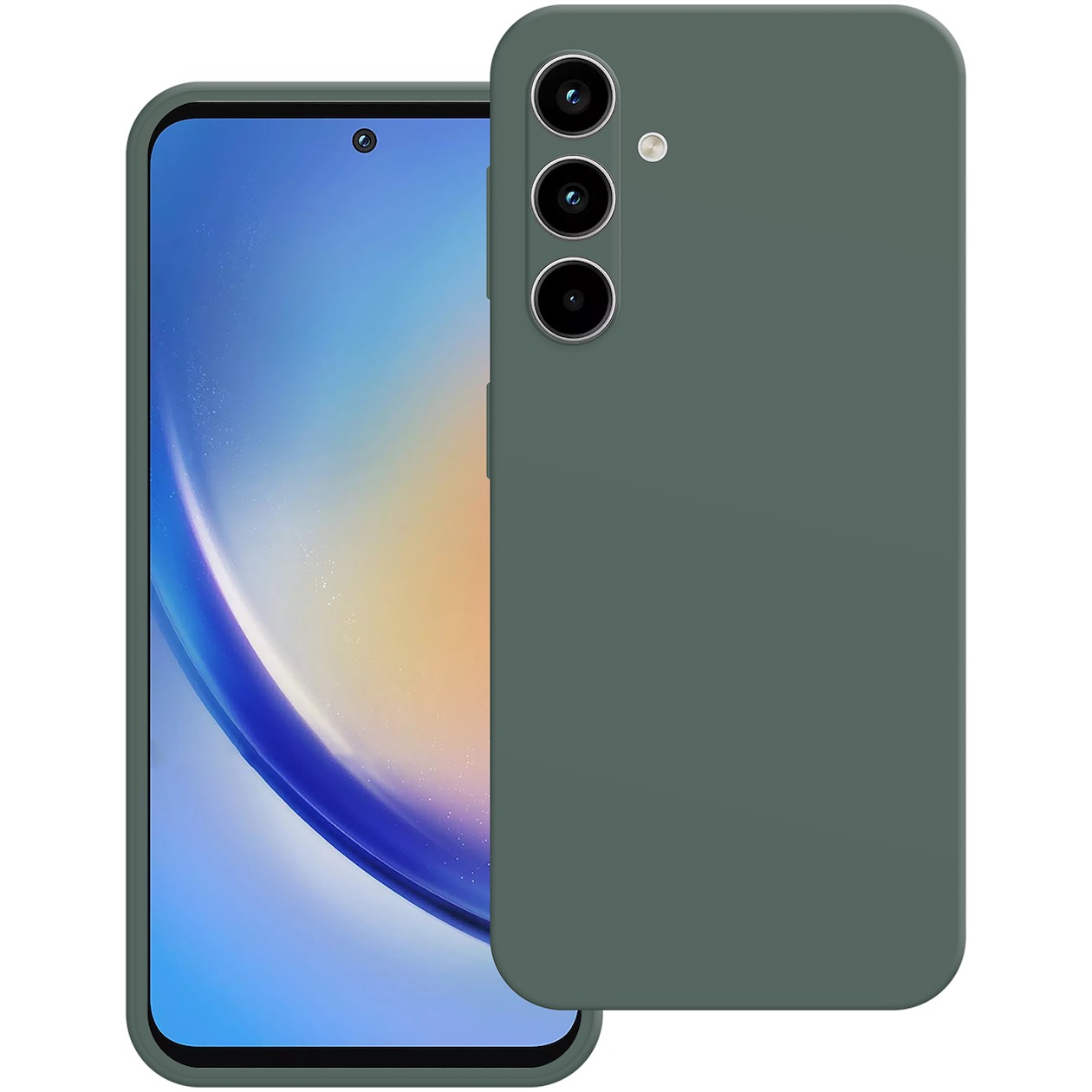 Just in Case Premium Liquid Color TPU Case voor Samsung A35 Telefoonhoesje Groen