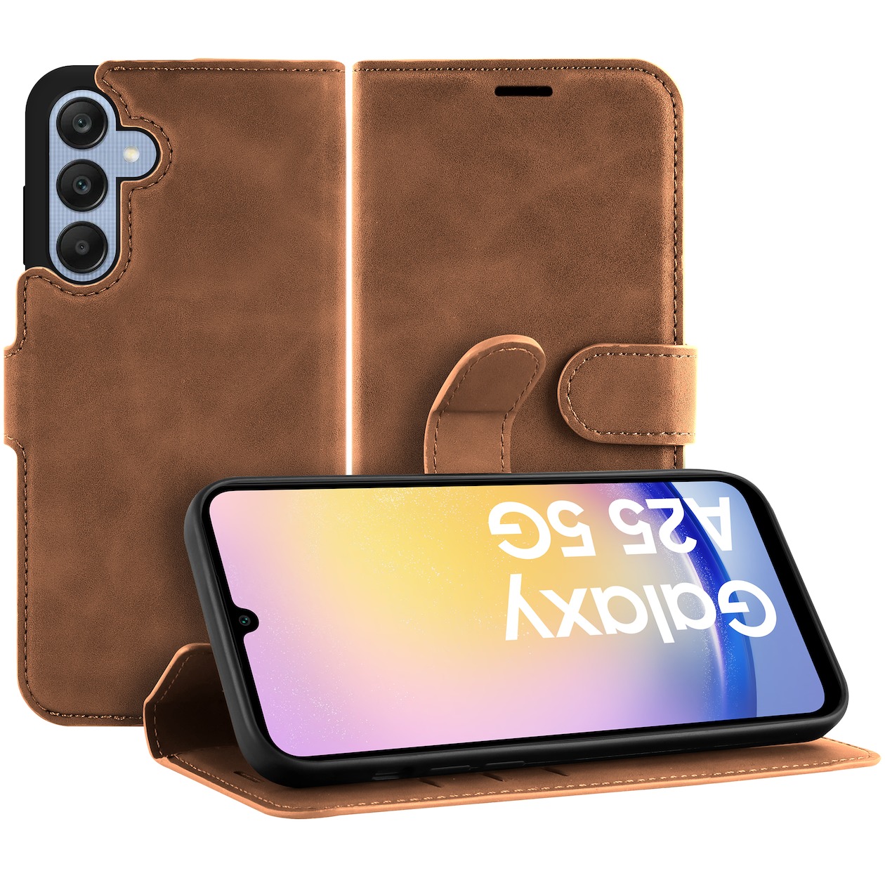 Just in Case Premium Wallet Case voor Samsung A25 Telefoonhoesje Bruin