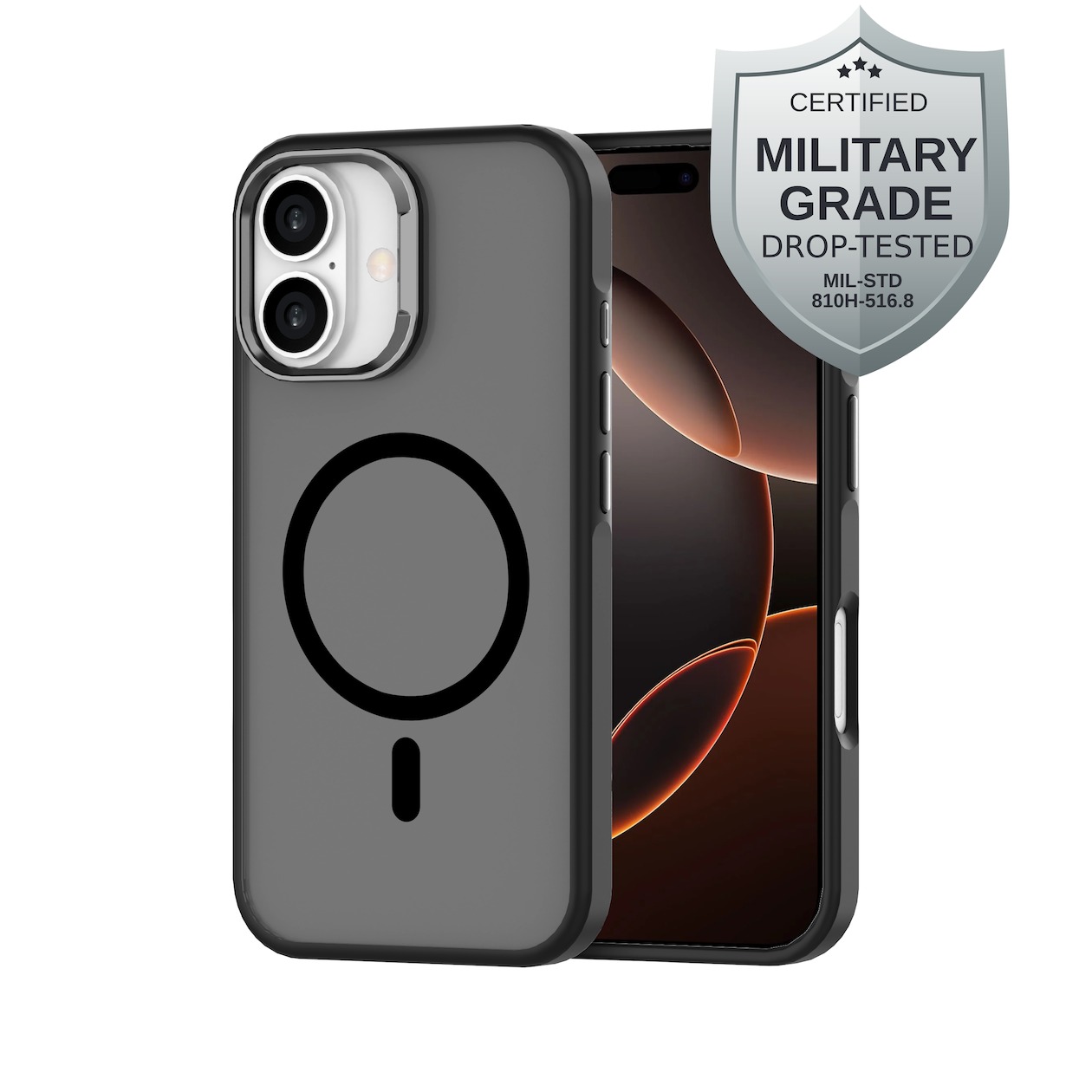 Just in Case Military Grade Case MagSafe voor Apple iPhone 16 Telefoonhoesje Zwart