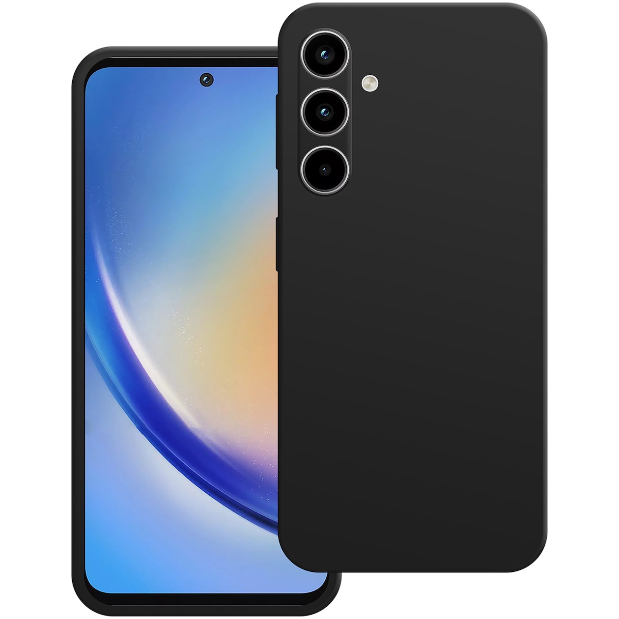 Just in Case Premium Liquid Color TPU Case voor Samsung A35 Telefoonhoesje Zwart