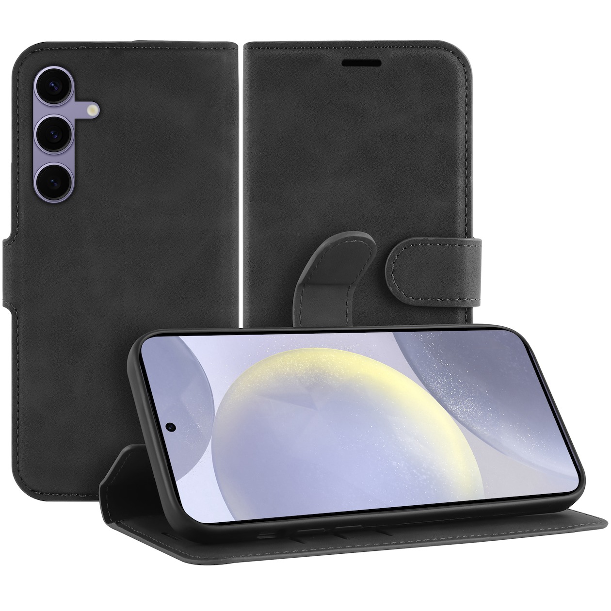 Just in Case Premium Wallet Case voor Samsung S24+ Telefoonhoesje Zwart