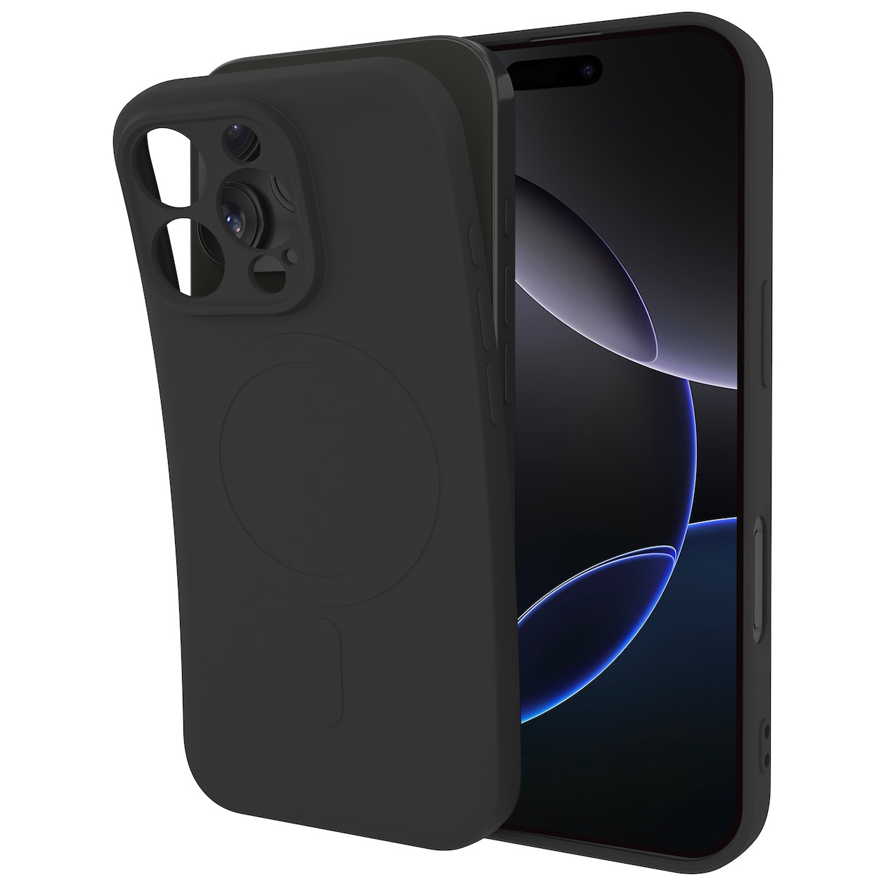 Just in Case Premium Liquid Color TPU Case Magsafe voor Apple iPhone 16 Pro Max Telefoonhoesje Zwart
