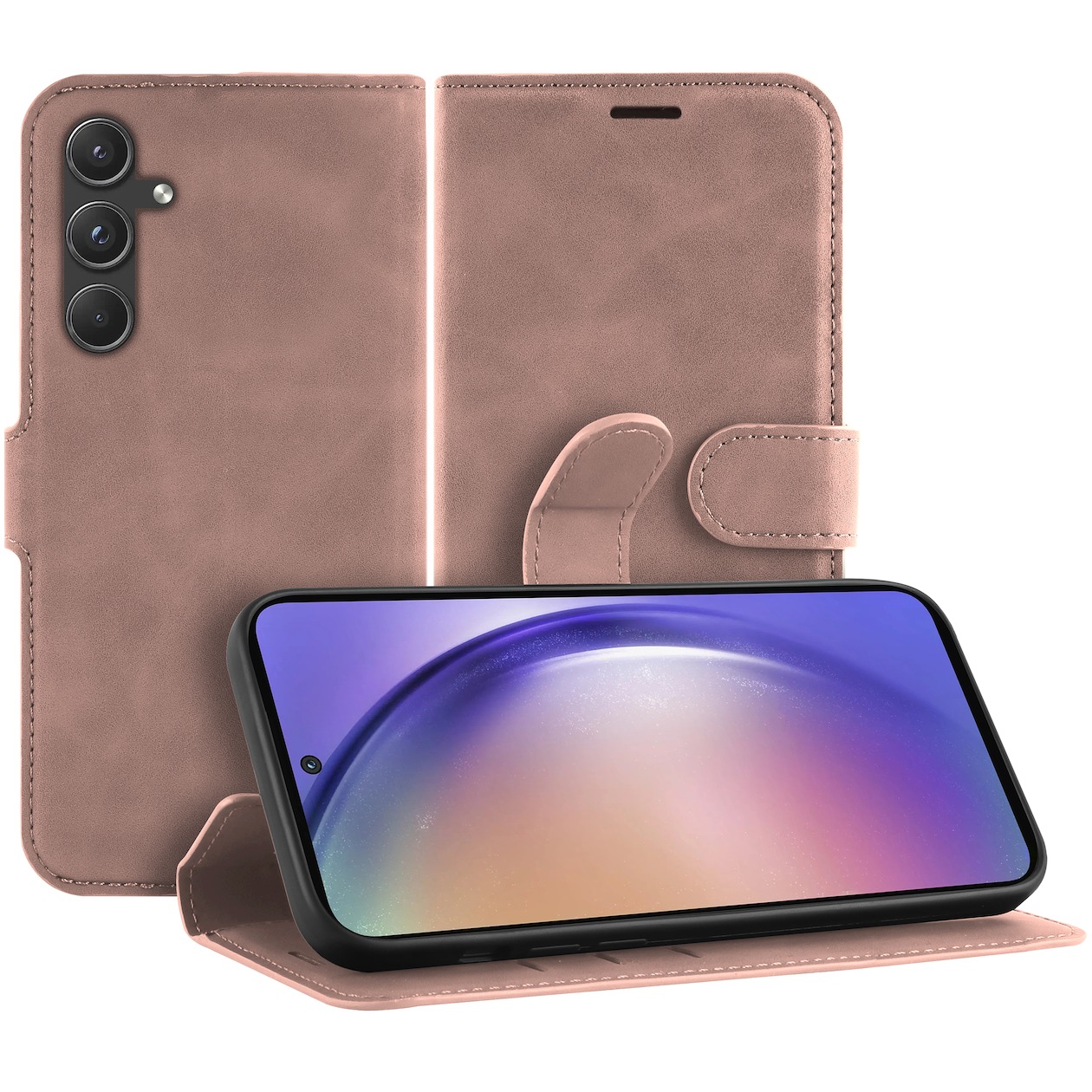 Just in Case Premium Wallet Case voor Samsung A55 Telefoonhoesje Roze
