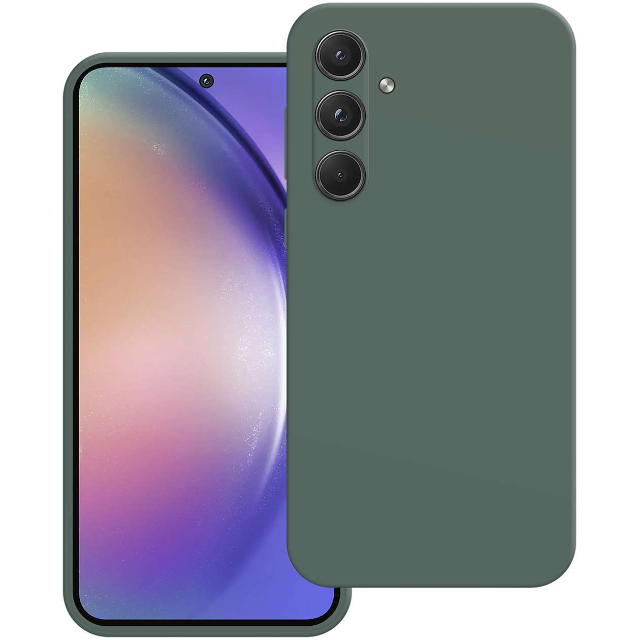 Just in Case Premium Liquid Color TPU Case voor Samsung A55 Telefoonhoesje Groen