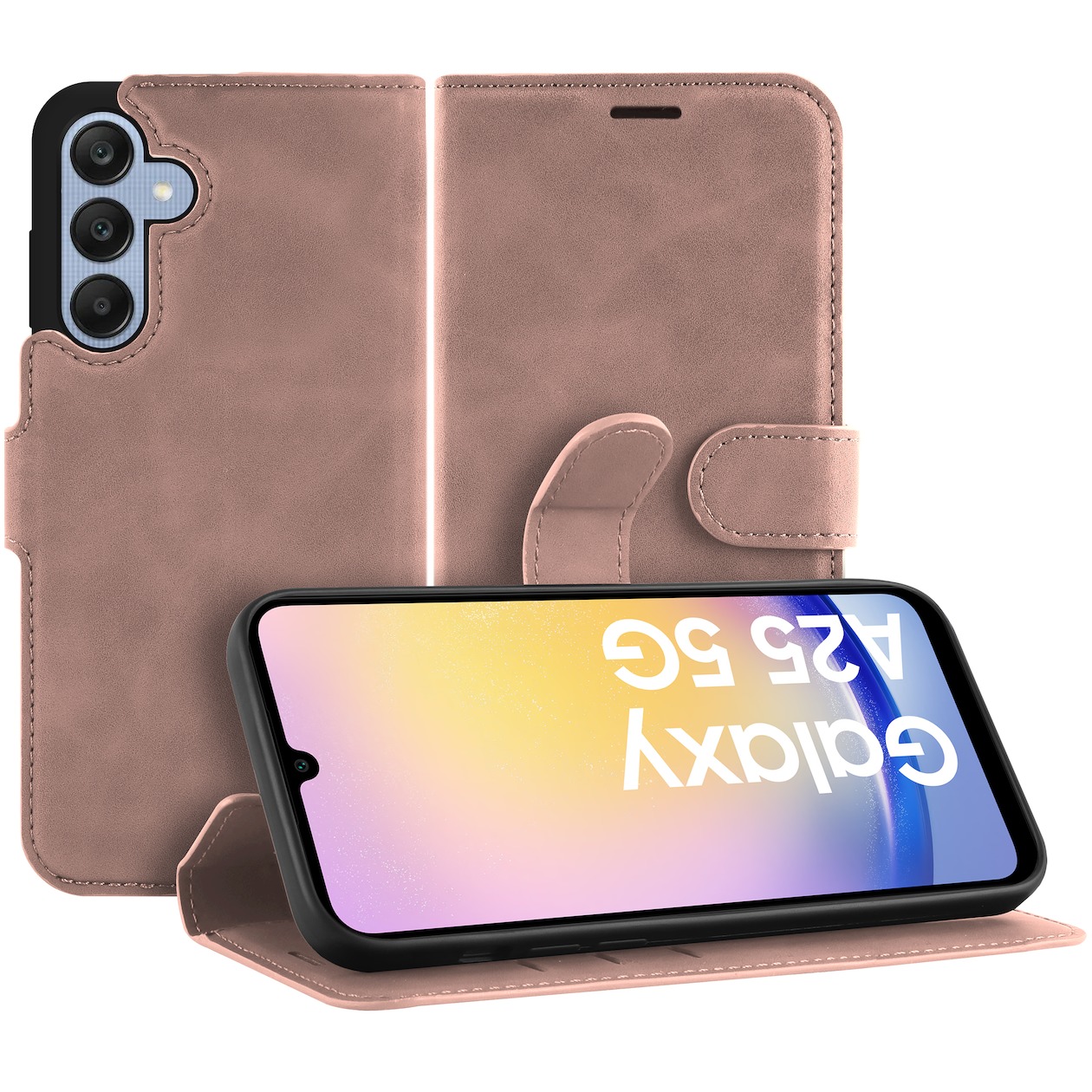 Just in Case Premium Wallet Case voor Samsung A25 Telefoonhoesje Roze