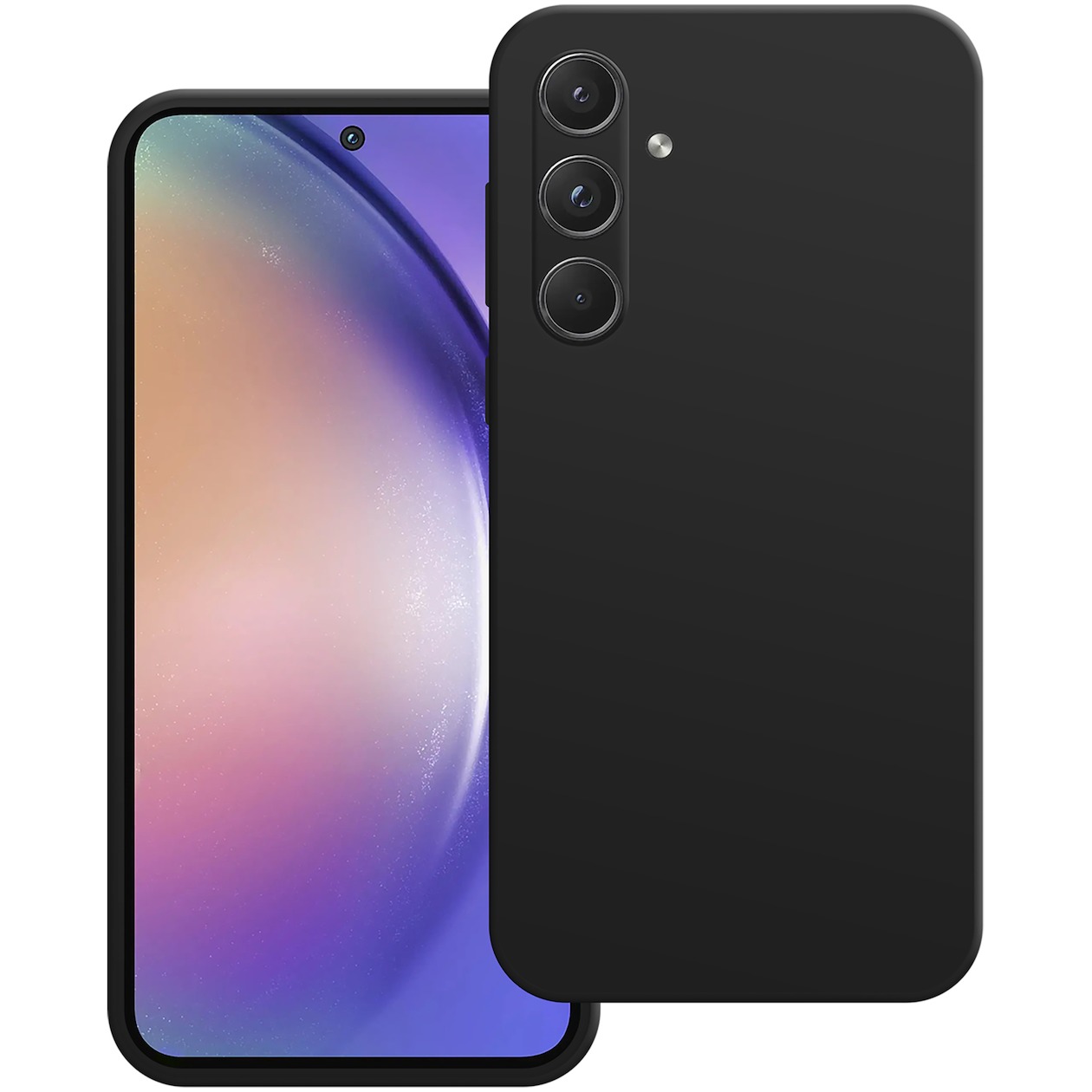 Just in Case Premium Liquid Color TPU Case voor Samsung A55 Telefoonhoesje Zwart