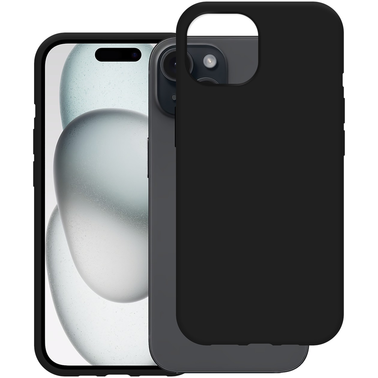 Just in Case Soft TPU Case voor Apple iPhone 15 Telefoonhoesje Zwart