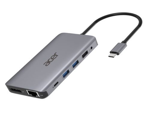 Acer 12in1 Type C dongle: 2 x USB3.2 2 x USB2.0 1x SD/TF 2 x HDMI 1 x PD 1 x DP 1 x RJ45 1 x 3.5 Au Desktop accessoire Zilver