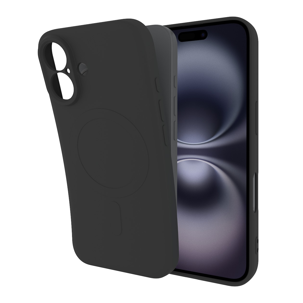 Just in Case Premium Liquid Color TPU Case Magsafe voor Apple iPhone 16 Plus Telefoonhoesje Zwart