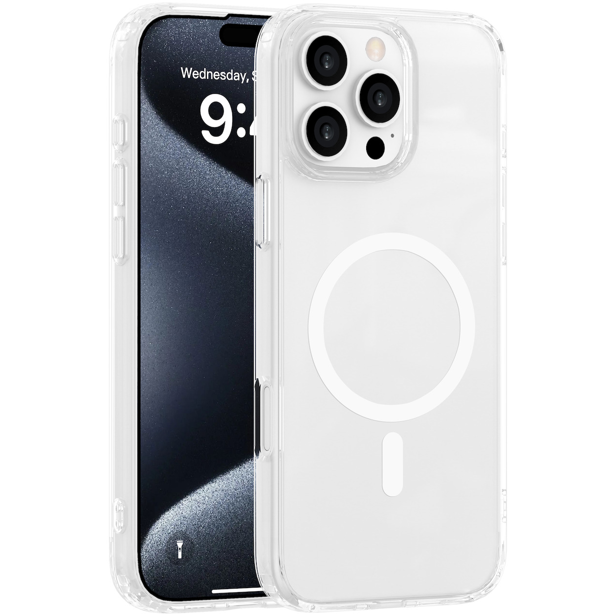Just in Case Soft TPU Case MagSafe voor Apple iPhone 16 Pro Telefoonhoesje Transparant