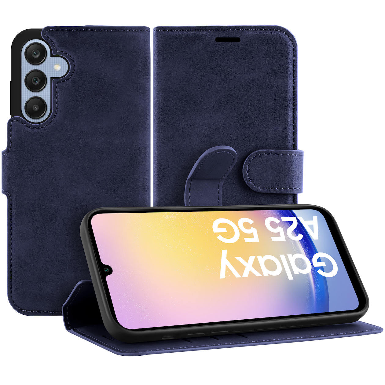 Just in Case Premium Wallet Case voor Samsung A25 Telefoonhoesje Blauw