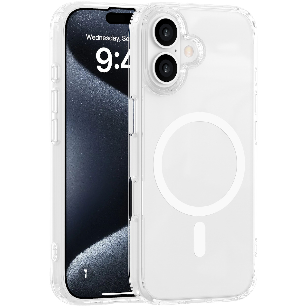 Just in Case Soft TPU Case MagSafe voor Apple iPhone 16 Telefoonhoesje Transparant