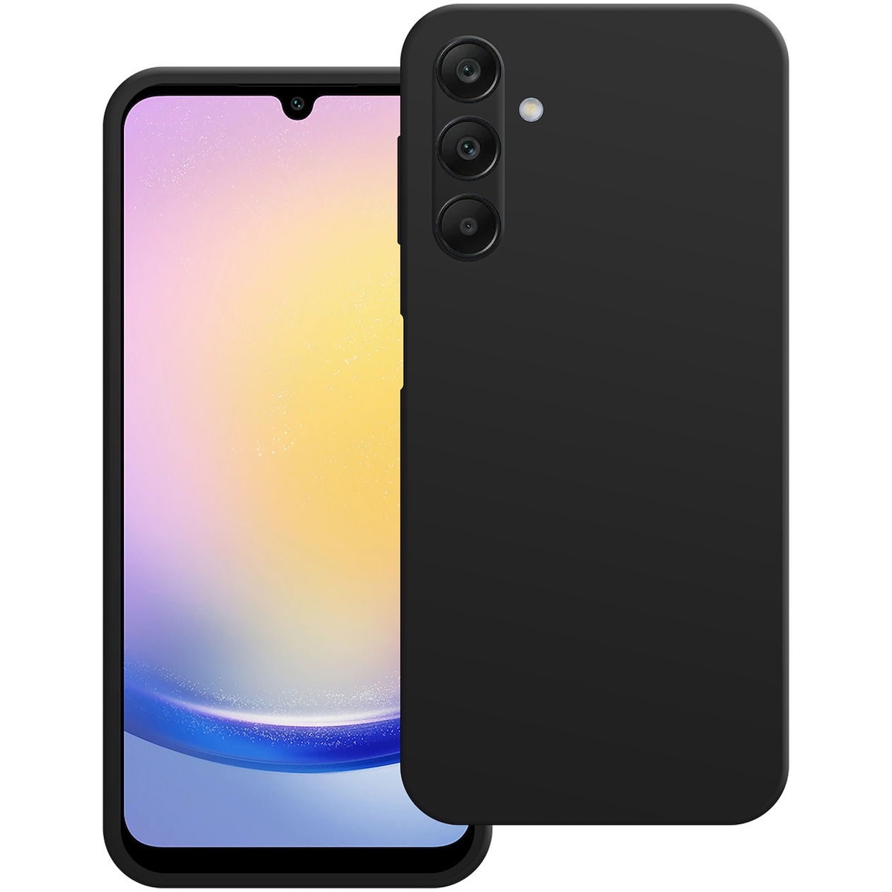 Just in Case Premium Liquid Color TPU Case voor Samsung A25 Telefoonhoesje Zwart