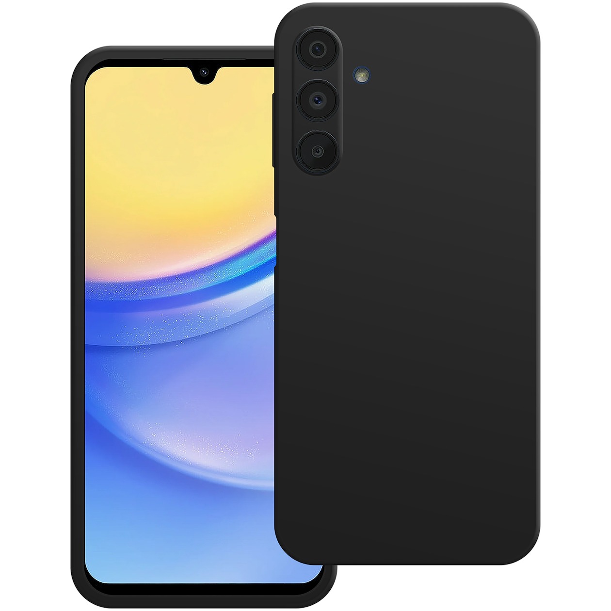Just in Case Premium Liquid Color TPU Case voor Samsung A15 4G/5G Telefoonhoesje Zwart