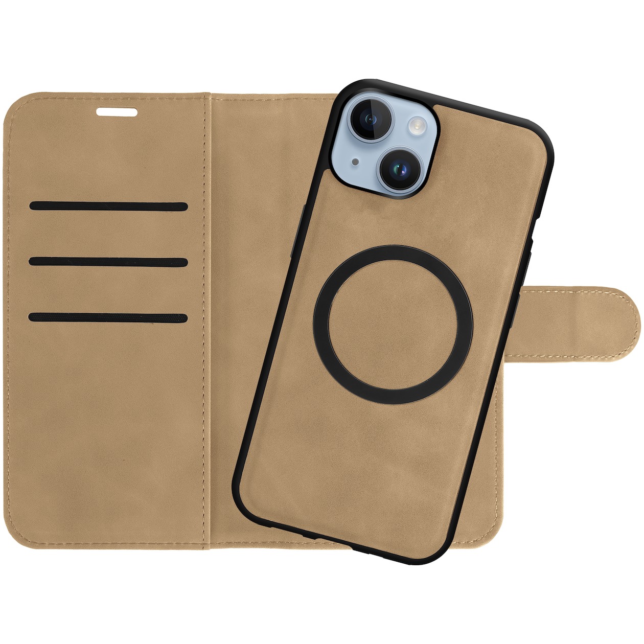 Just in Case Wallet Case 2 in 1 MagSafe voor Apple iPhone 15 Plus Telefoonhoesje Bruin