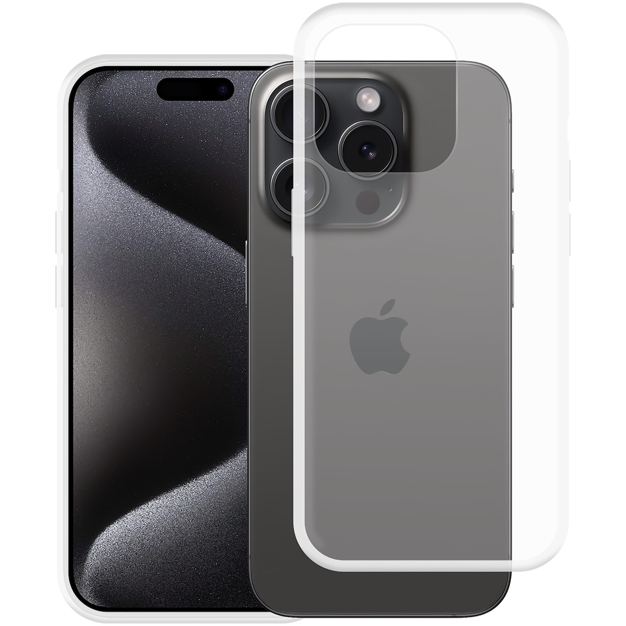Just in Case Soft TPU Case voor Apple iPhone 15 Pro Telefoonhoesje Transparant