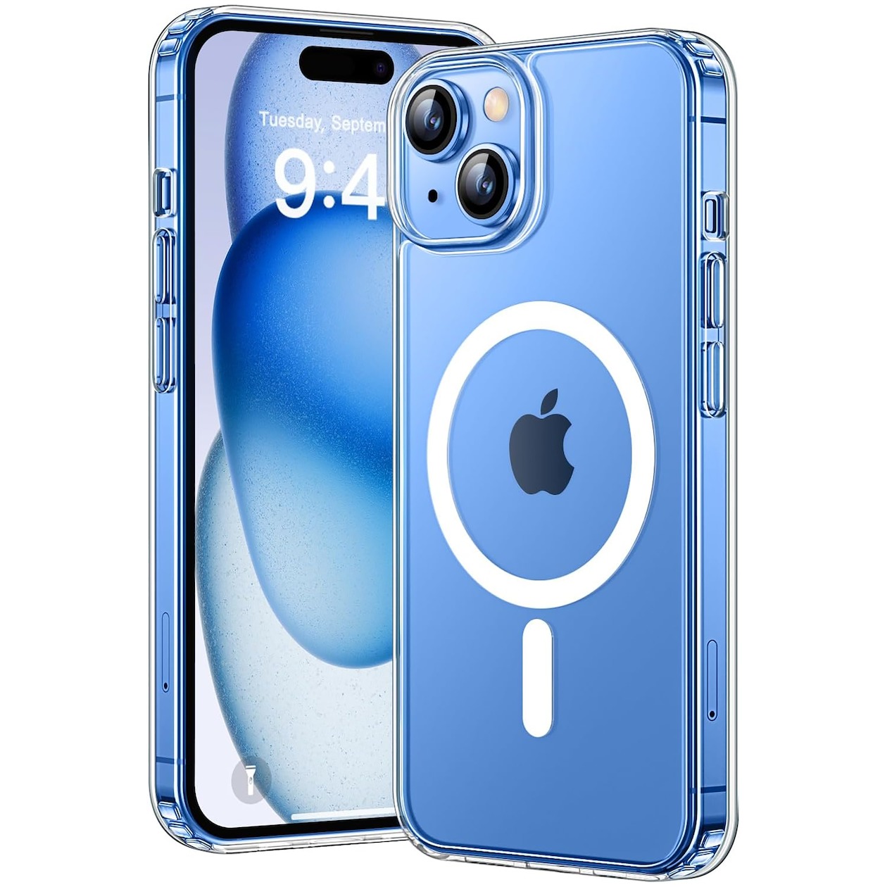 Just in Case Soft TPU Case MagSafe voor Apple iPhone 15 Telefoonhoesje Transparant