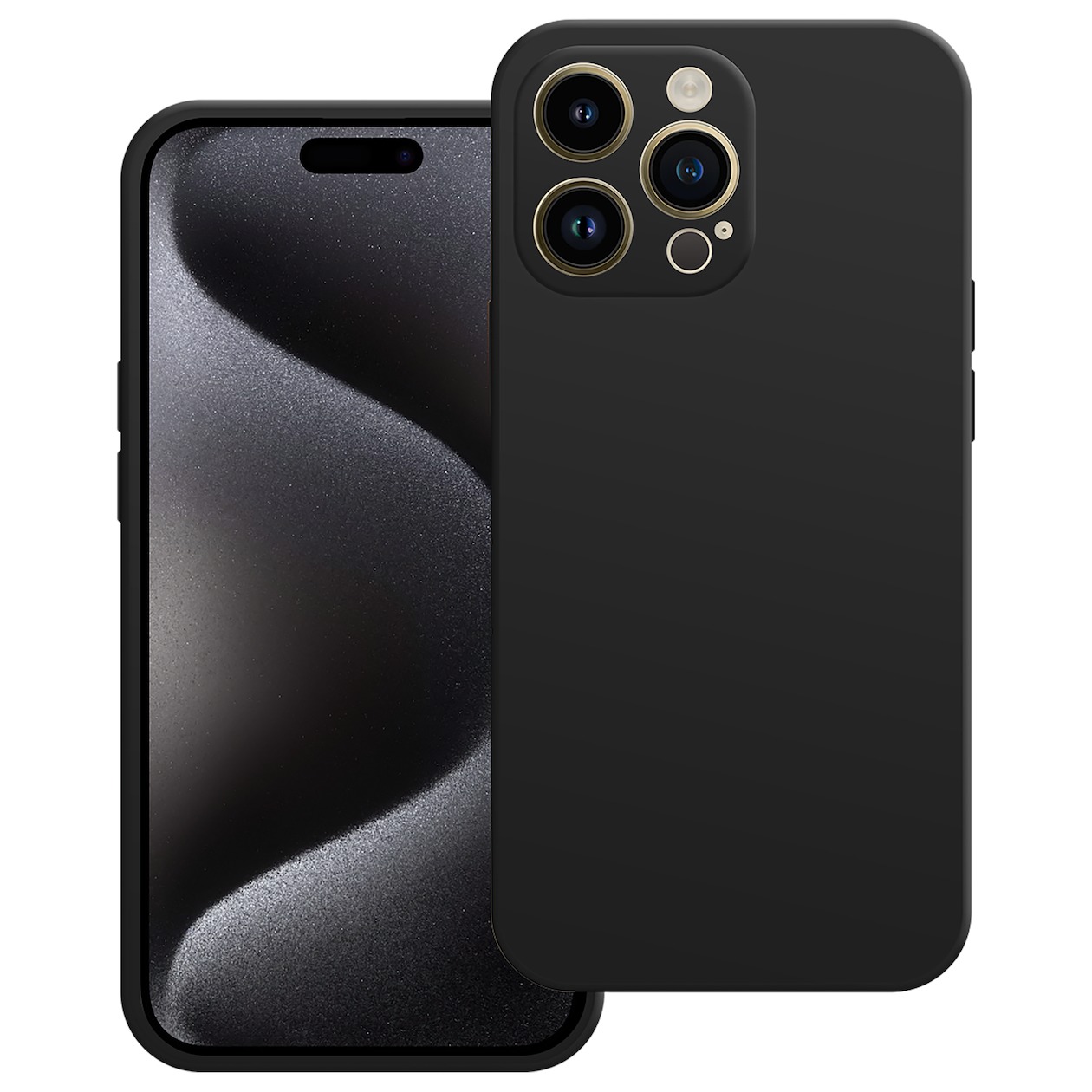 Just in Case Premium Liquid Color TPU Case voor Apple iPhone 15 Pro Max Telefoonhoesje Zwart