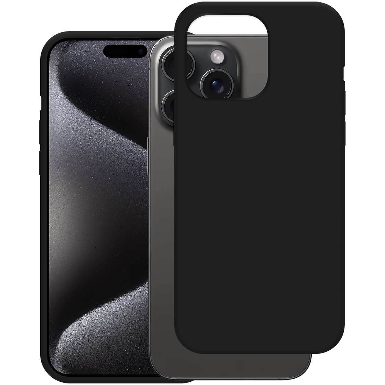 Just in Case Soft TPU Case voor Apple iPhone 15 Pro Max Telefoonhoesje Zwart