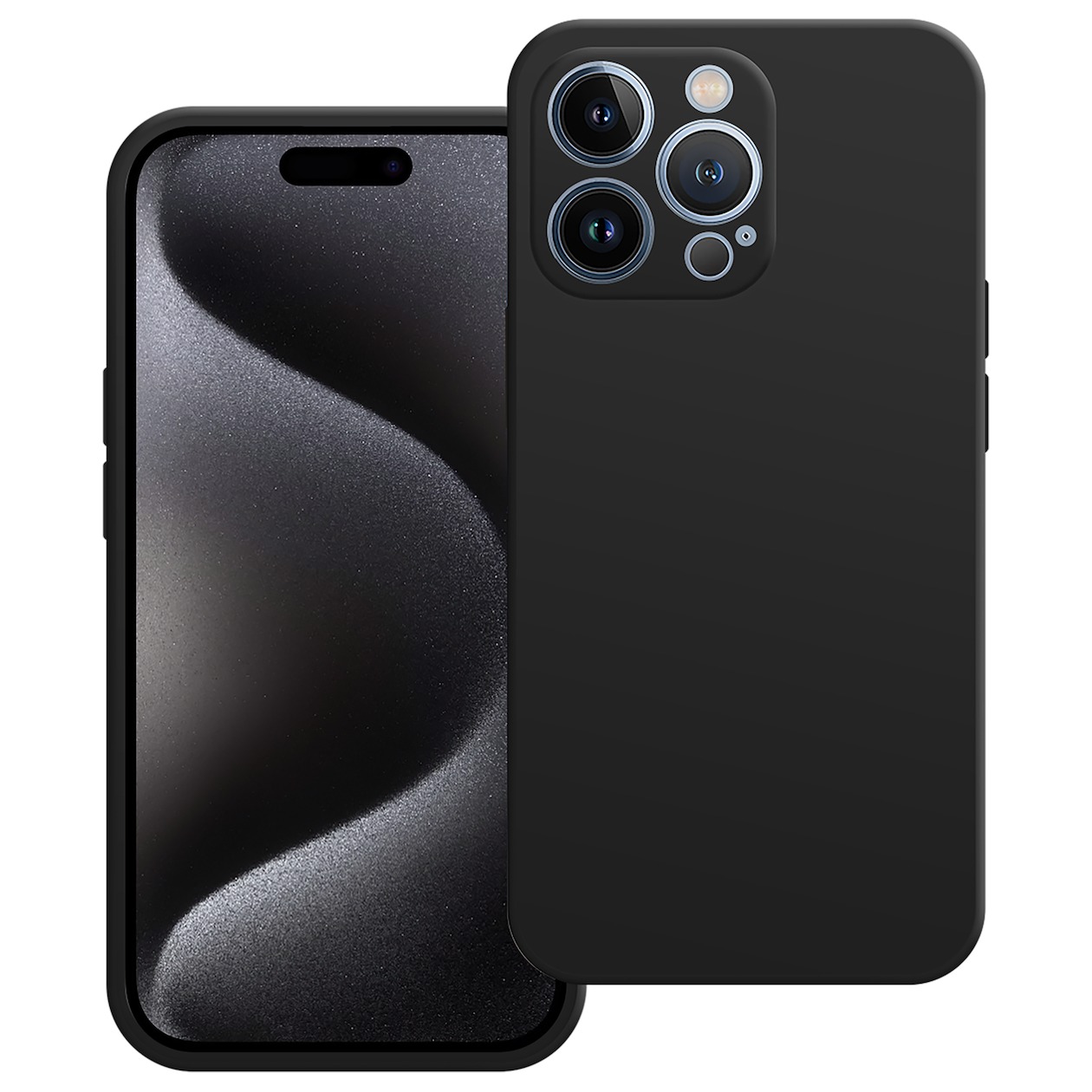 Just in Case Premium Liquid Color TPU Case voor Apple iPhone 15 Pro Telefoonhoesje Zwart
