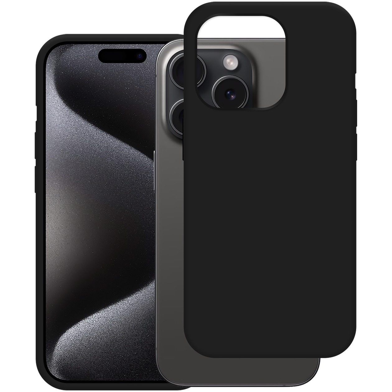 Just in Case Soft TPU Case voor Apple iPhone 15 Pro Telefoonhoesje Zwart