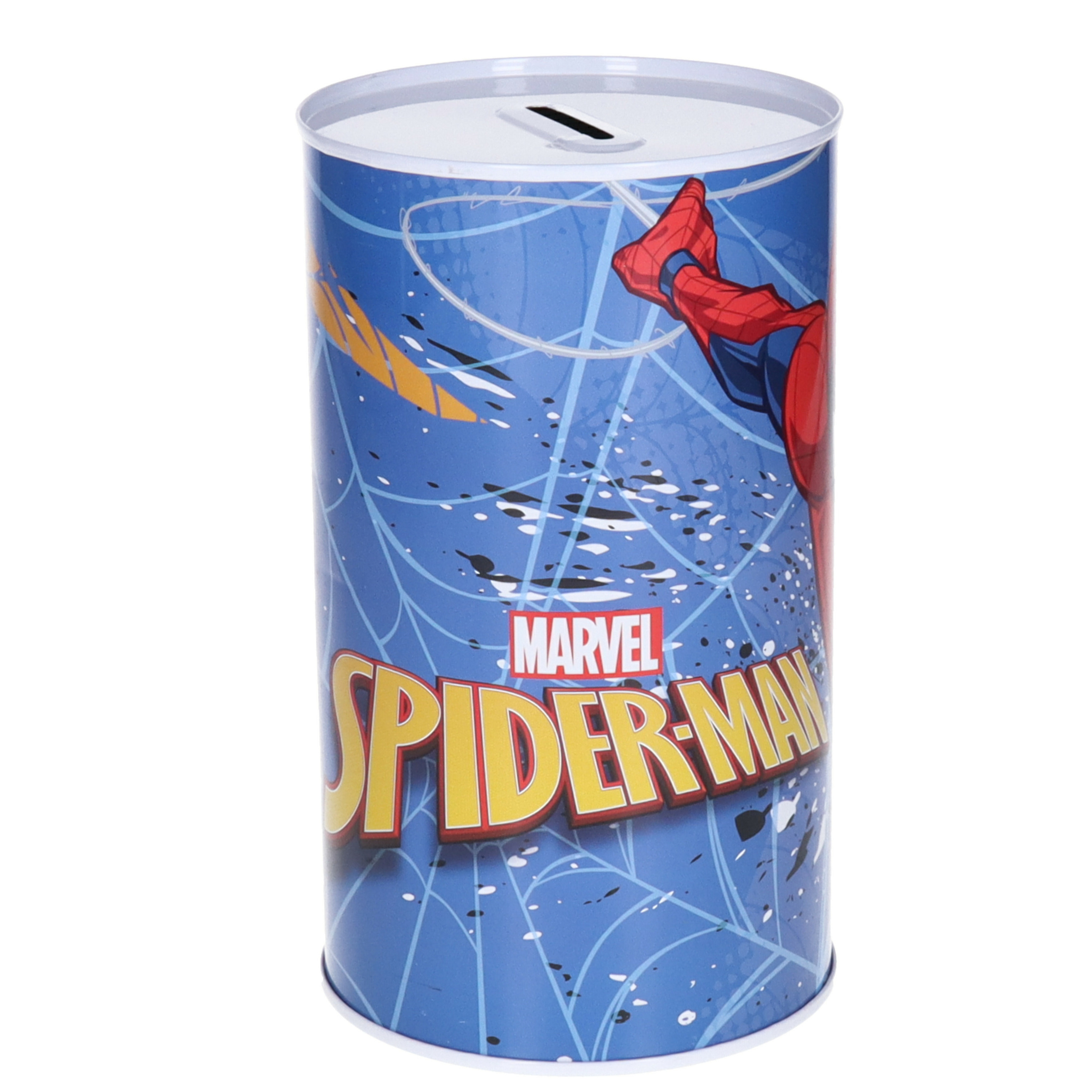 Spaarpot blik van Spiderman - kinderen - 10 x 17 cm - metaal -