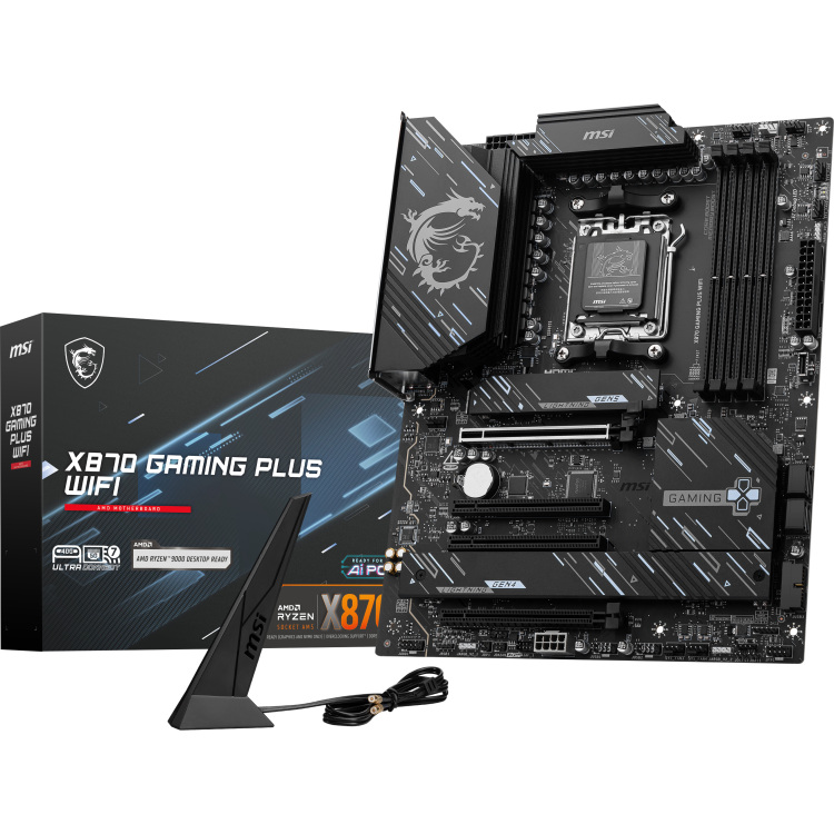 MSI X870 GAMING PLUS WIFI moederbord RAID, 5 Gb-LAN, WLAN, BT, Sound, ATX