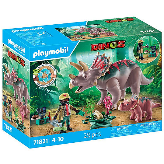 PLAYMOBIL Playm. Triceratops mit Jungtier 71821 constructiespeelgoed