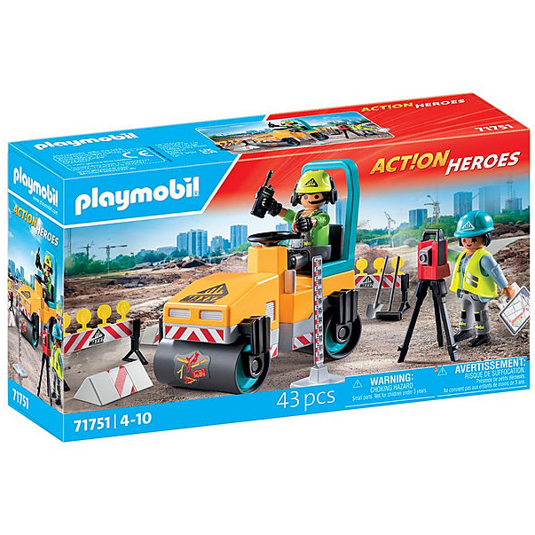 PLAYMOBIL Action Heroes - Wegenbouwplaats constructiespeelgoed 71751