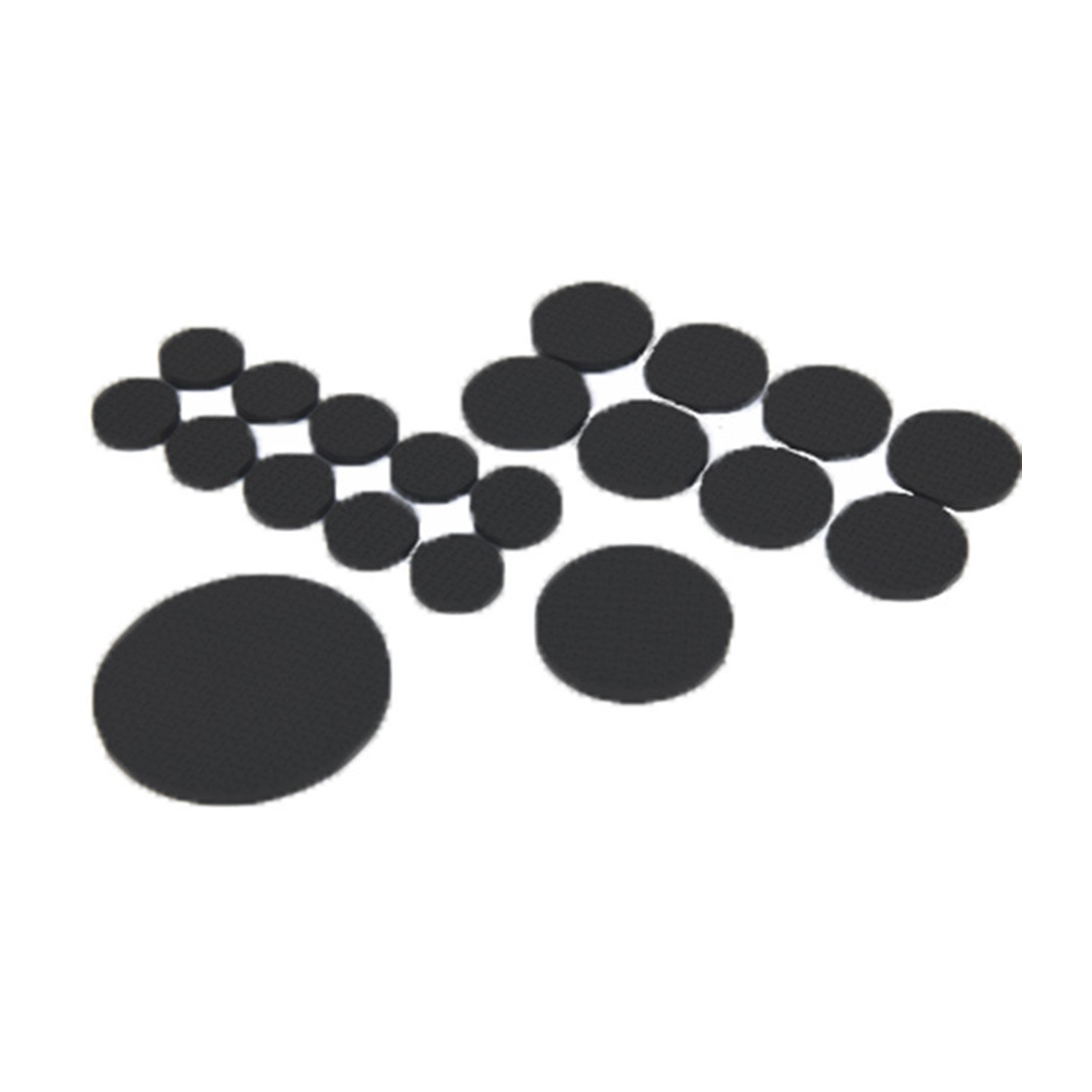Meubelviltjes/antislip onderleggers - zwart - 50x - kunststof - rond - 3 formaten -