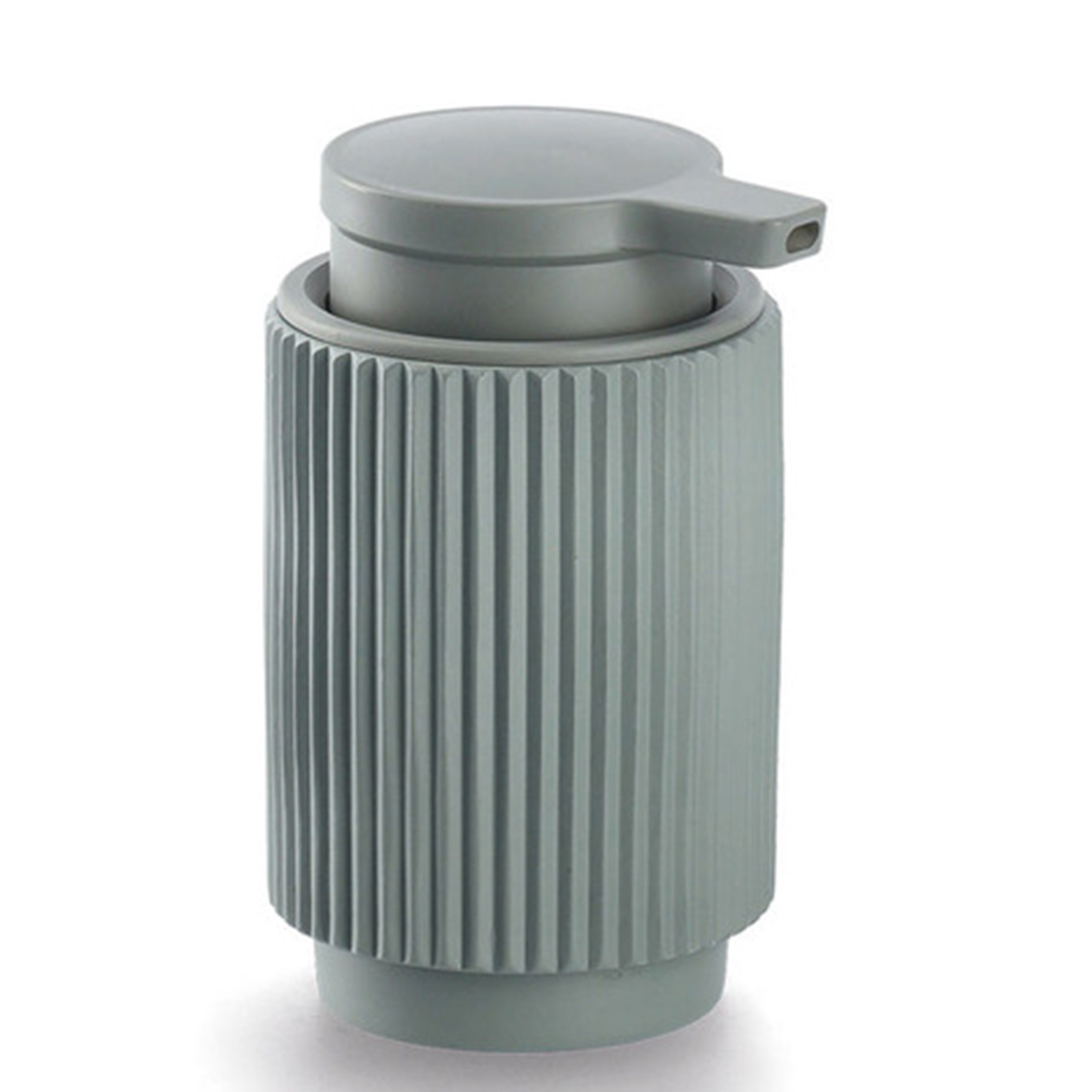 Zeeppompje/dispenser Stripes - kunststeen - groen - kunststeen - 8 x 14 cm - 300 ml -