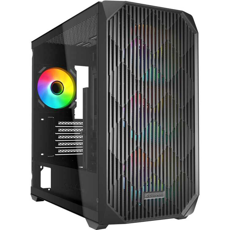 Sharkoon MK3 RGB tower behuizing 2x USB-A | 1x USB-C | RGB | Tempered Glass