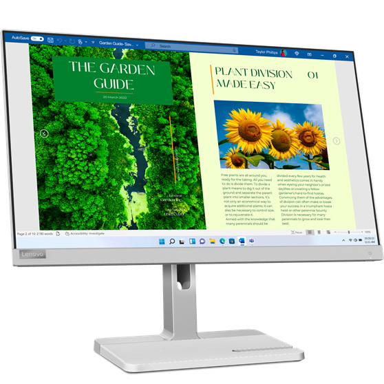 Lenovo L24m-40 ledmonitor 100 Hz, HDMI, USB-C, Audio, AMD FreeSync