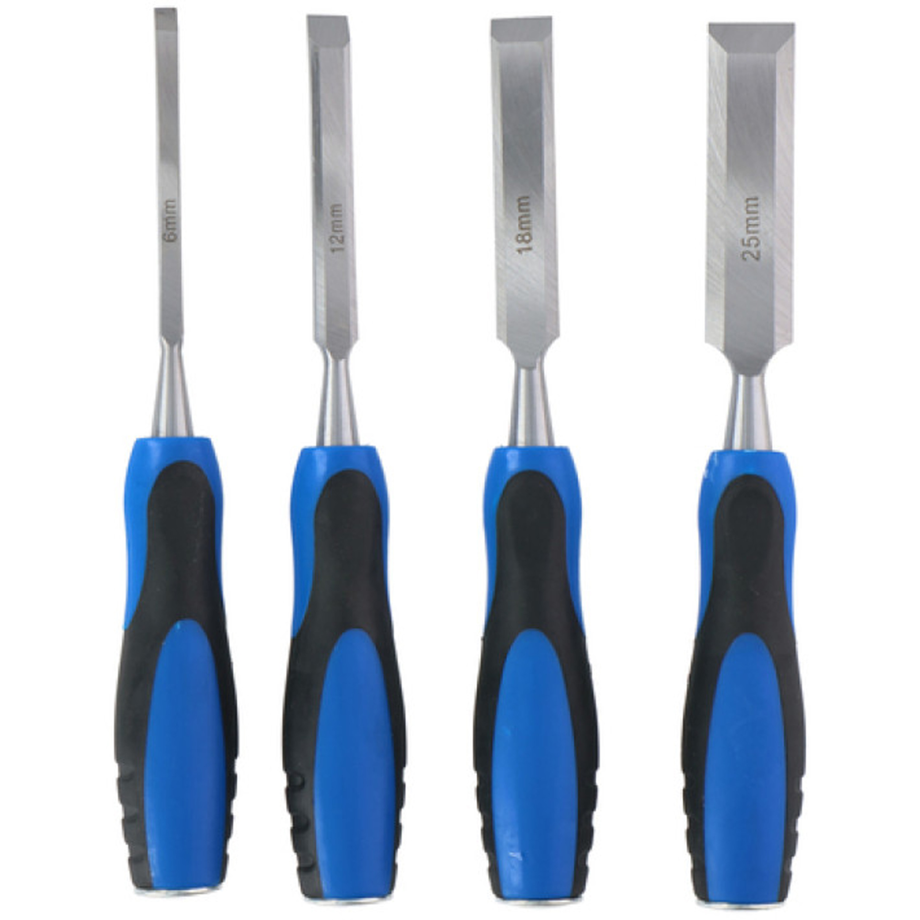 Kinzo beitel set - met stevige rubber greep - 4-delig - houtbewerking -