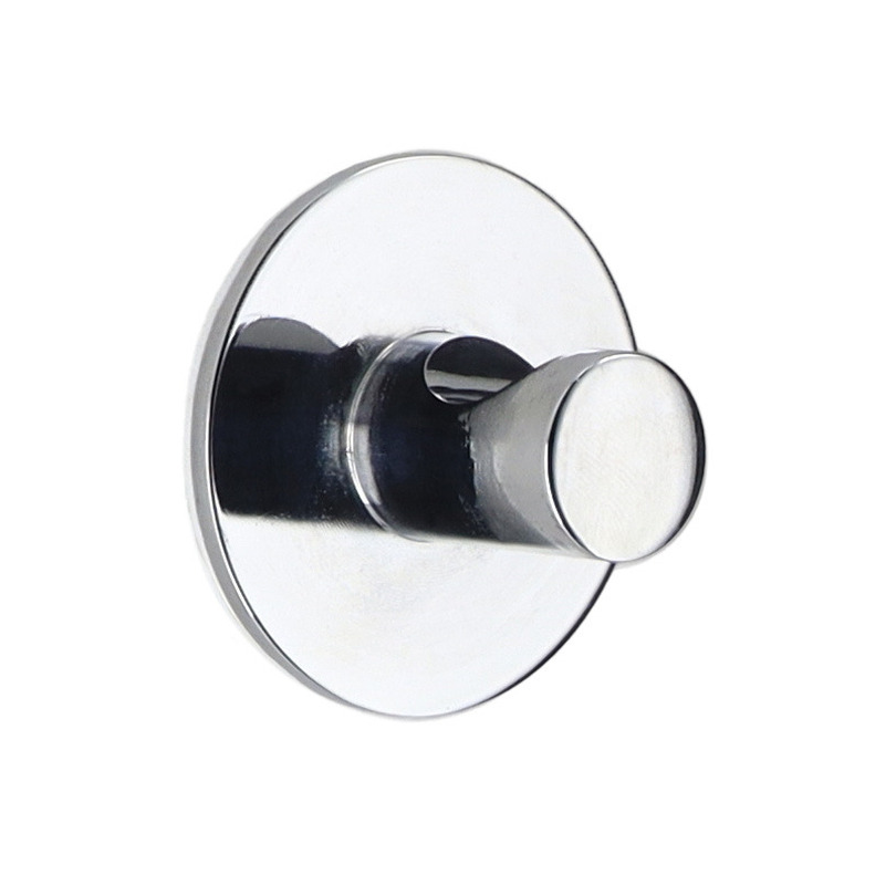 Plakhaakje rond - 1x stuks - zilver - Diameter 4 cm - Zelfklevende ophang haakjes - zink -