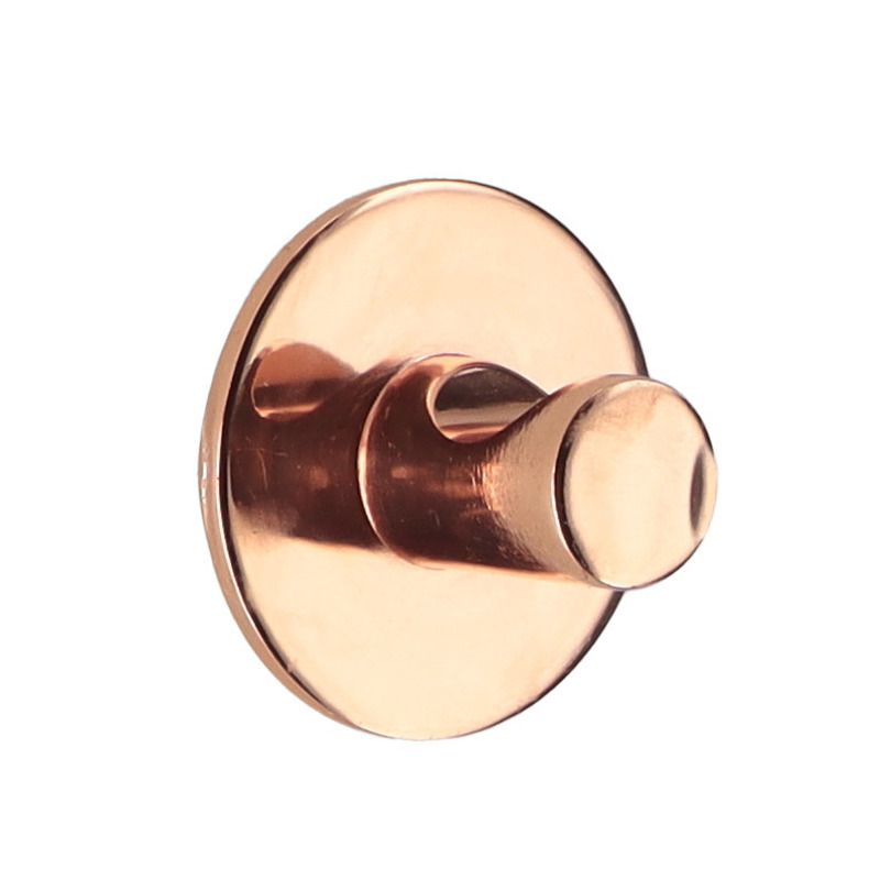 Plakhaakje rond - 1x stuks - koper - Diameter 4 cm - Zelfklevende ophang haakjes - zink -
