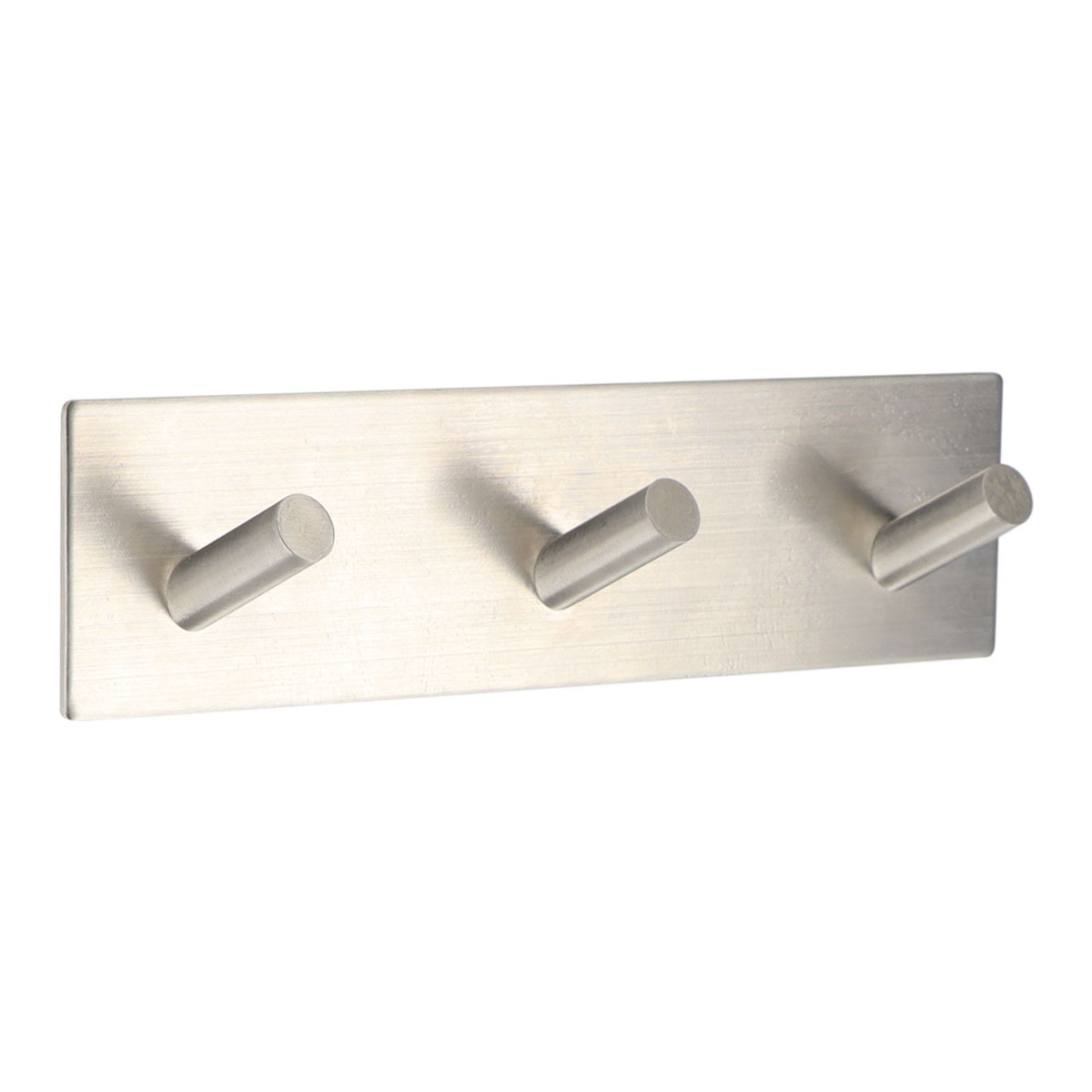 Handdoek haakjes vierkant - 18 x 3 x 5 cm - zilver - Zelfklevende ophang haakjes - Metaal -