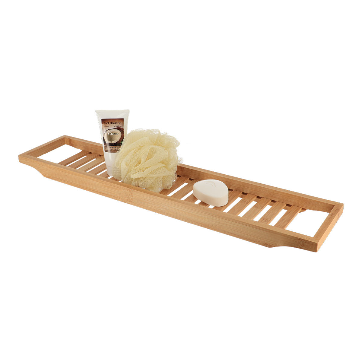 Badplank/badrek - bamboe hout - 68 x 15 x 4 cm - houder voor in bad -