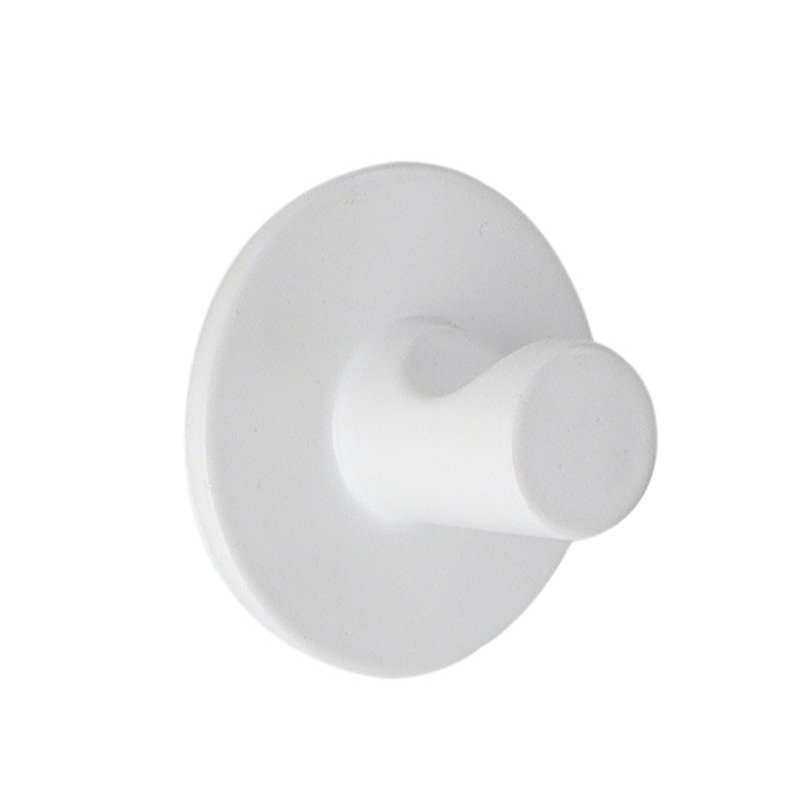 Plakhaakje rond - 1x stuks - wit - Diameter 4 cm - Zelfklevende ophang haakjes - zink -