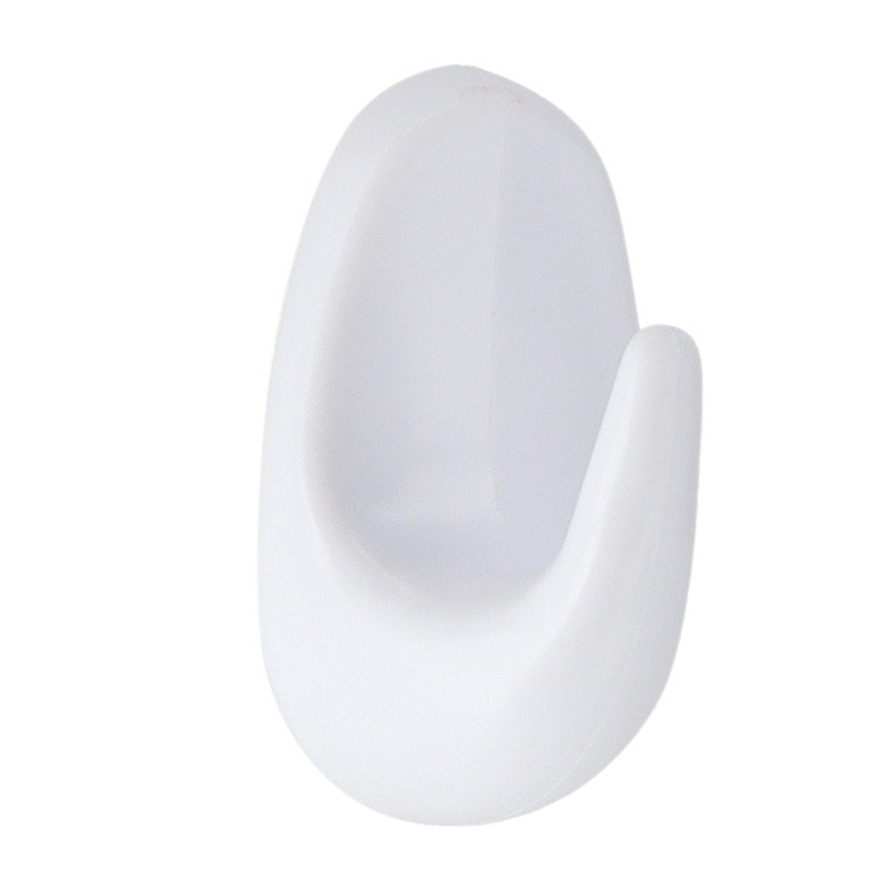 Plakhaakje - 4 x 3 x 7 cm - Zelfklevende ophang haakjes - 1x stuks - kunststof - wit - keuken/bad -