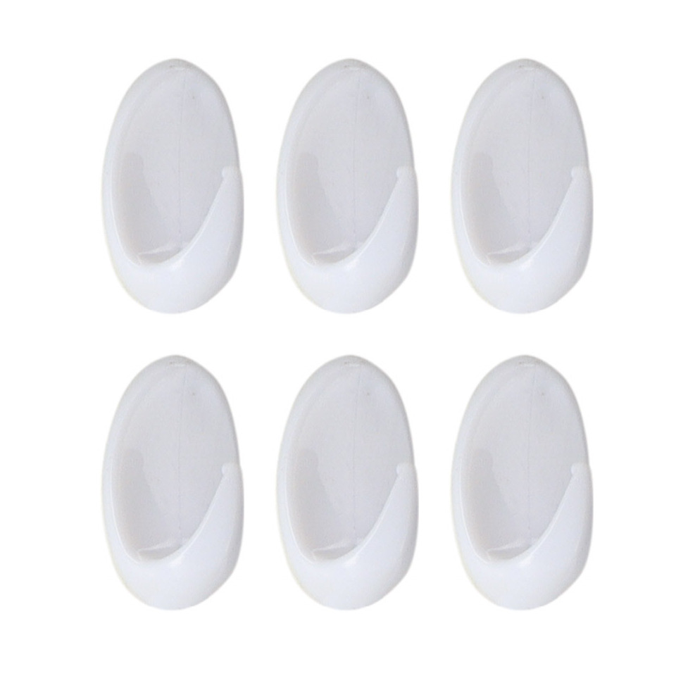 Plakhaakjes 6x stuks - 2 x 2 x 2.5 cm - Zelfklevende ophang haakjes - kunststof - wit - keuken -