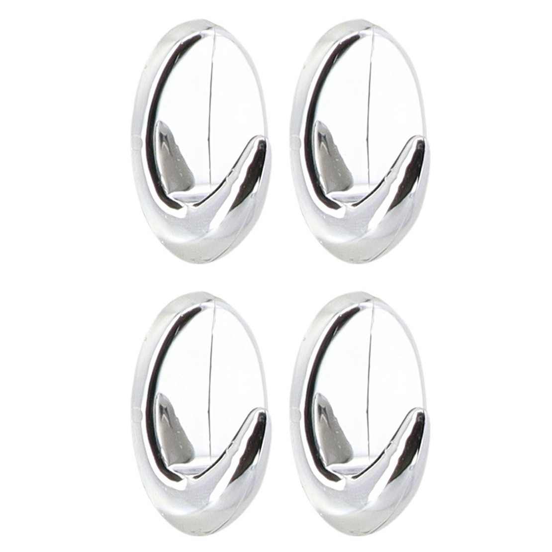 Plakhaakjes 4x stuks - 2,5 x 3,5 x 4 cm - Zelfklevende ophang haakjes - kunststof - zilver - keuken -