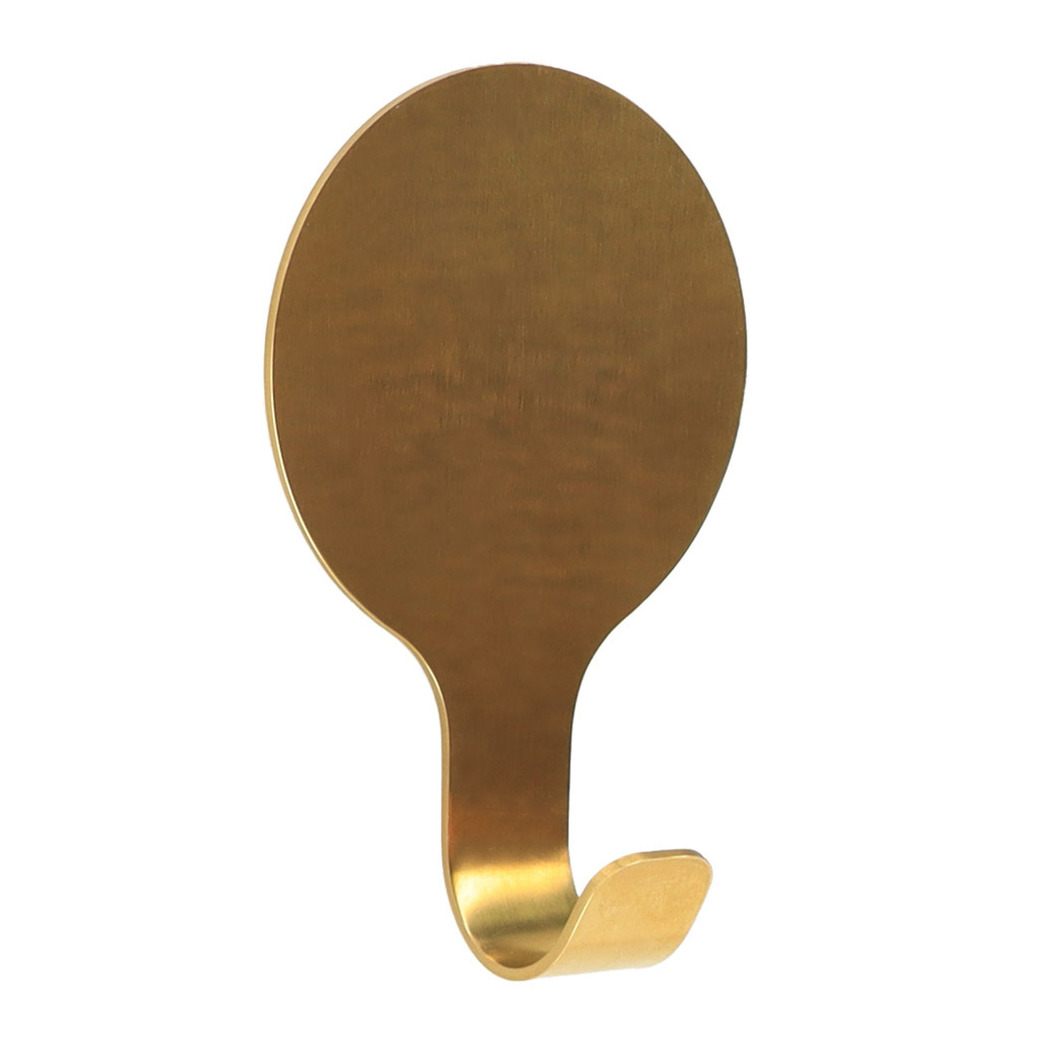 Plakhaakje rond - 1x stuks - goud - 6 x 2,5 x 10 cm - Zelfklevende ophang haakjes - RVS -