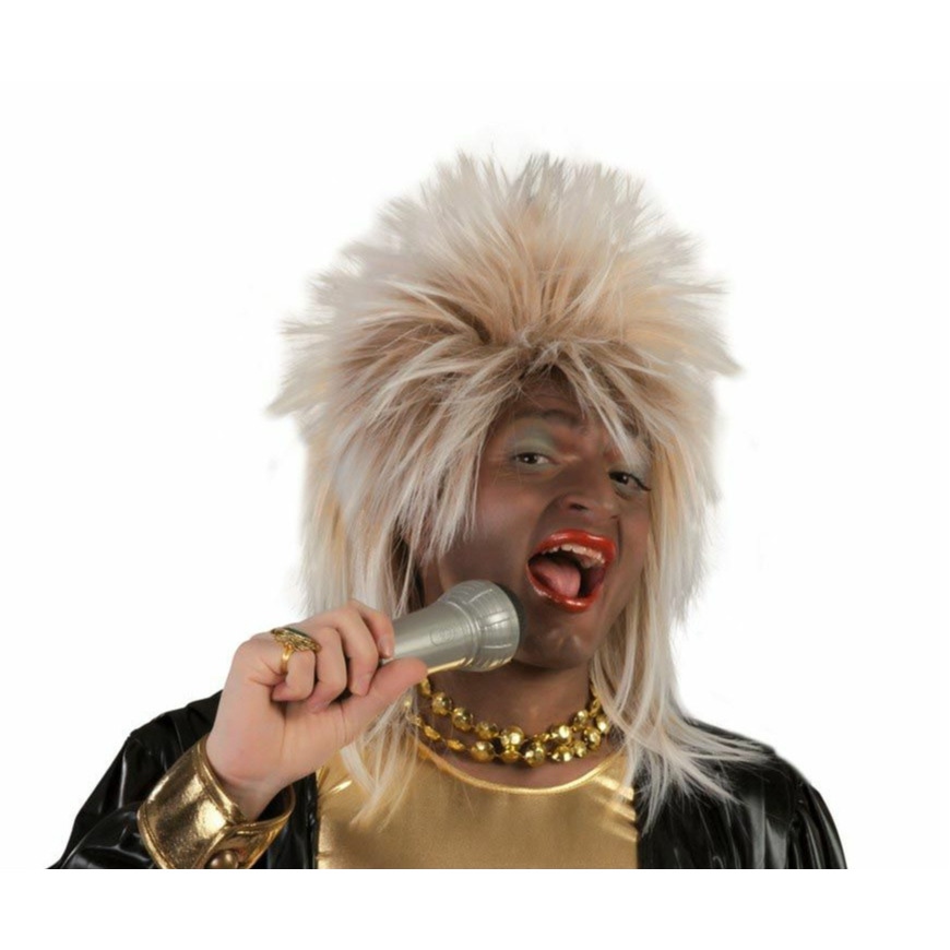 Rockster damespruik Tina - blond - foute party - jaren 80/90 feest -