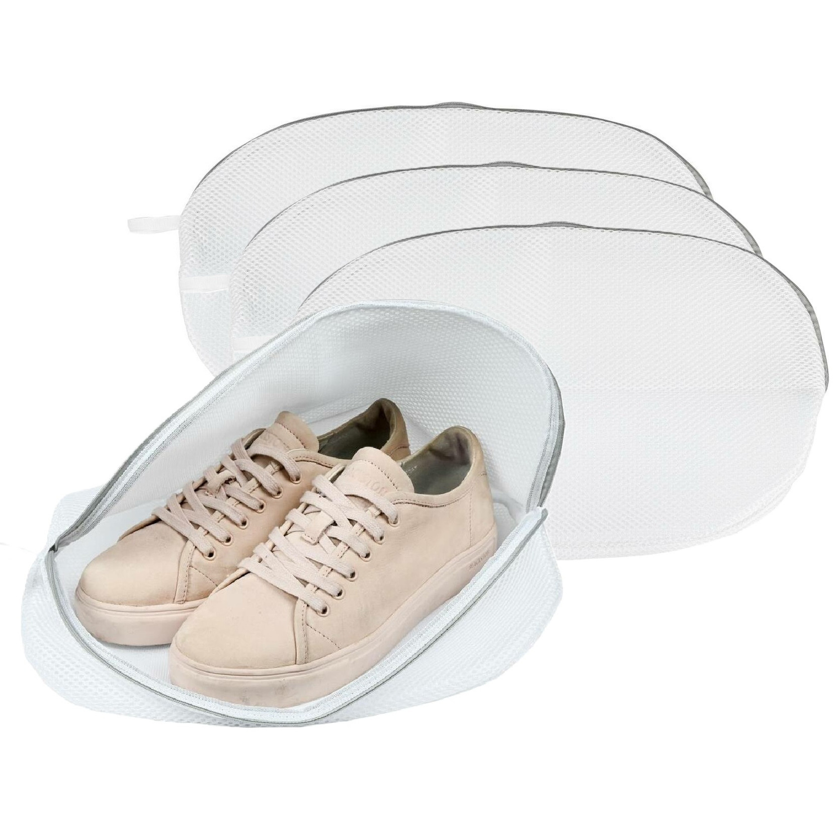 Waszak schoenen - 4x - 1 paar - wasnet - wit - 42 x 24 cm -