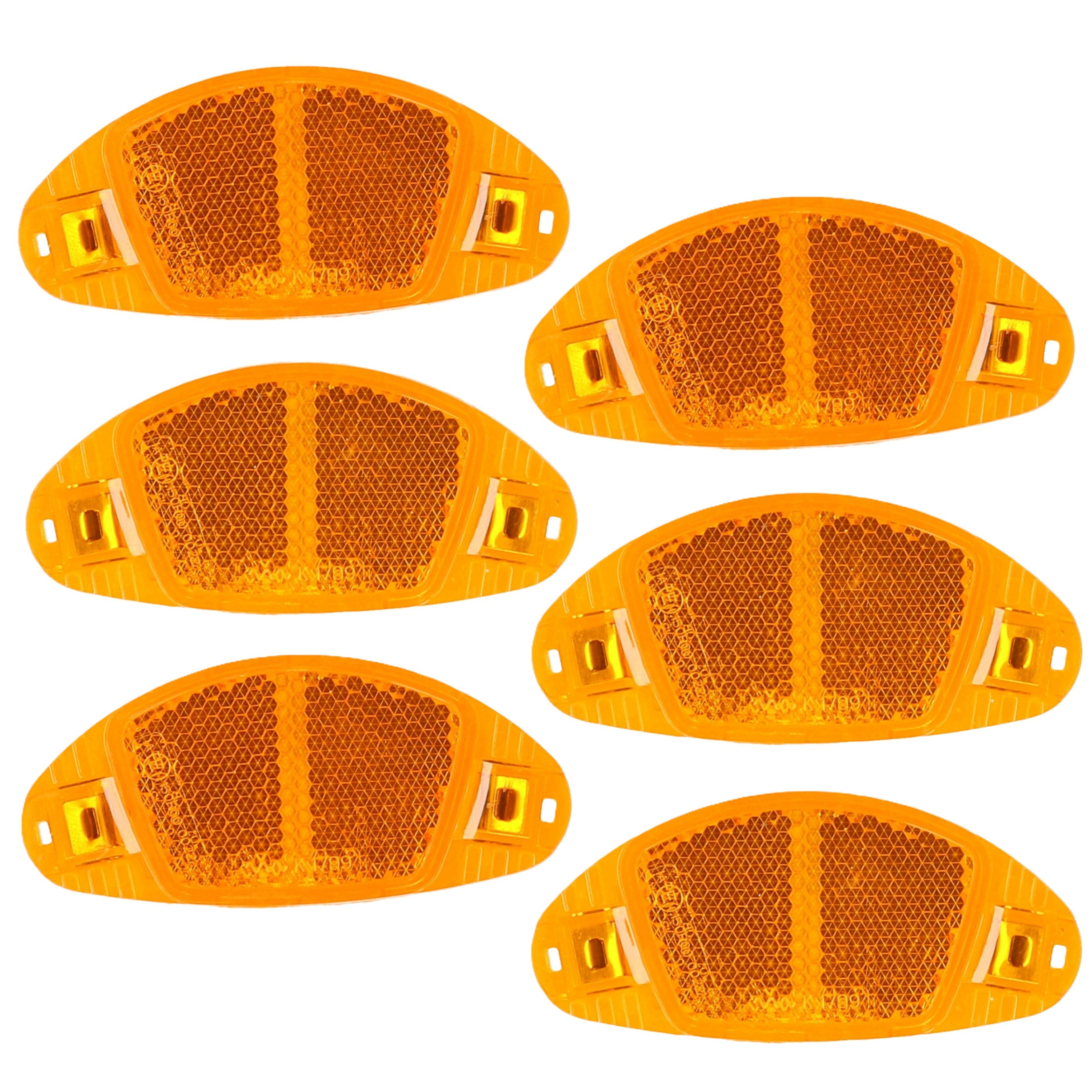 Spaakreflectoren/fietsreflectoren - oranje - 6x stuks - Fiets accessoires - veiligheid -