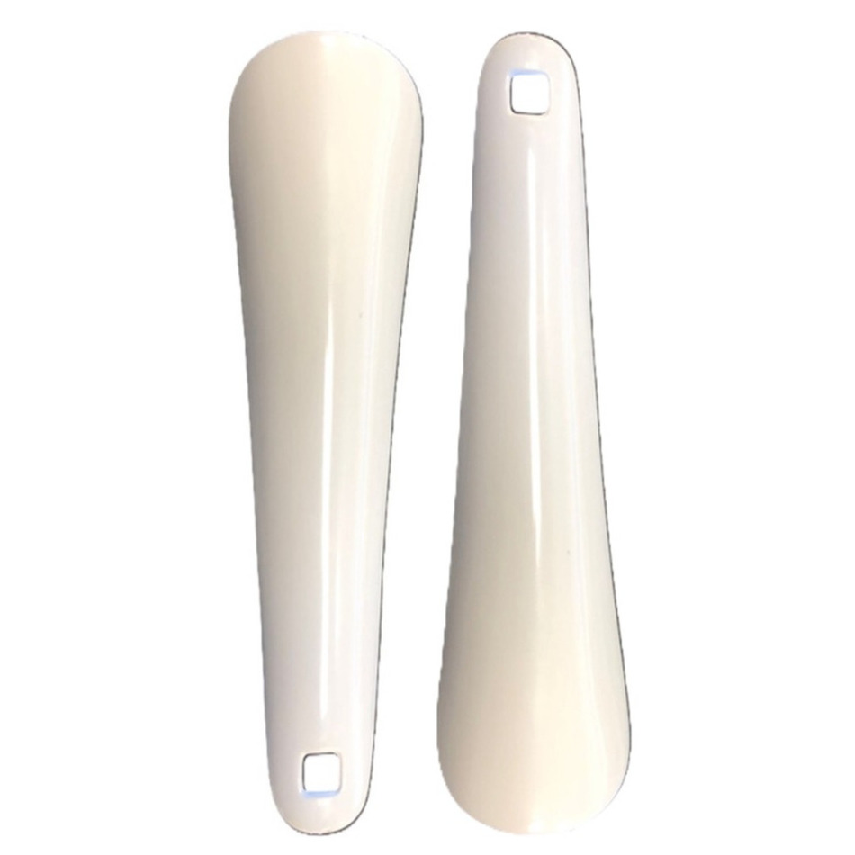 Schoenlepel kunststof - 2x - wit - 15 cm - Schoen instaphulp - Schoenen accessoires -