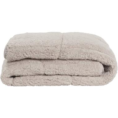 Bedrukt winterdekbed Teddy - taupe - 240x220 cm - Leen Bakker